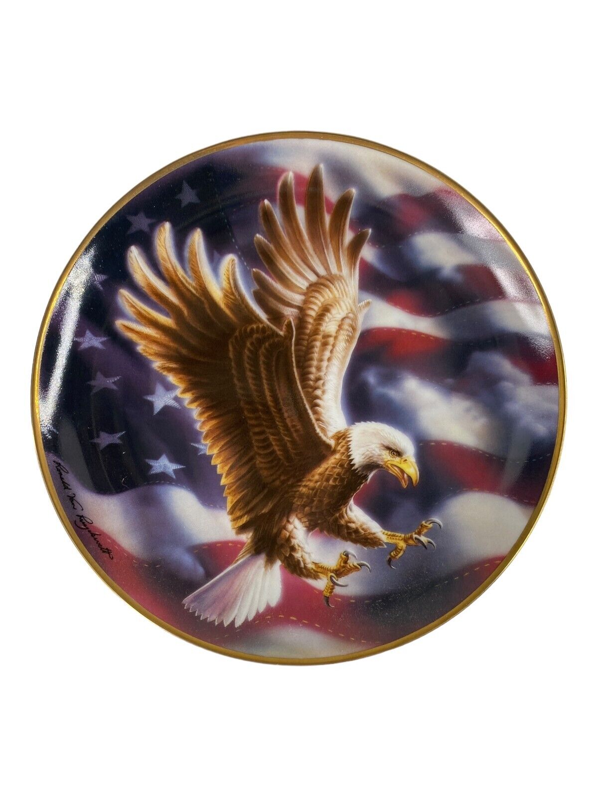 VTG 1991 Franklin Mint Heirloom The American Eagle Plate, Ronald Van Ruyckevelt