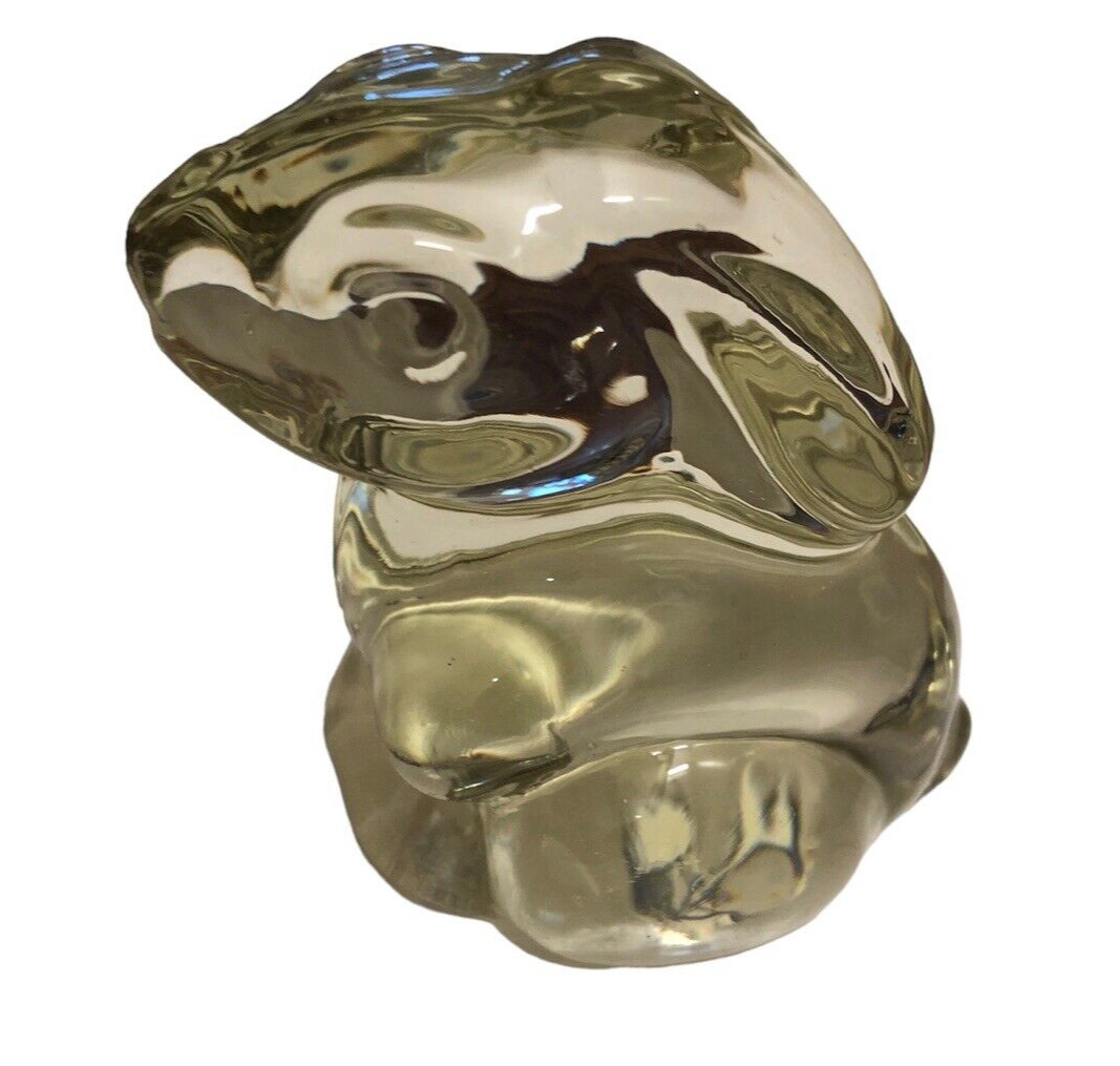 Clear Glass Easter Bunny Rabbit Figurine Paperweight Collectible Animal Clear Glass Easter Bunny Rabbit Figurine Paperweight Collectible Animal