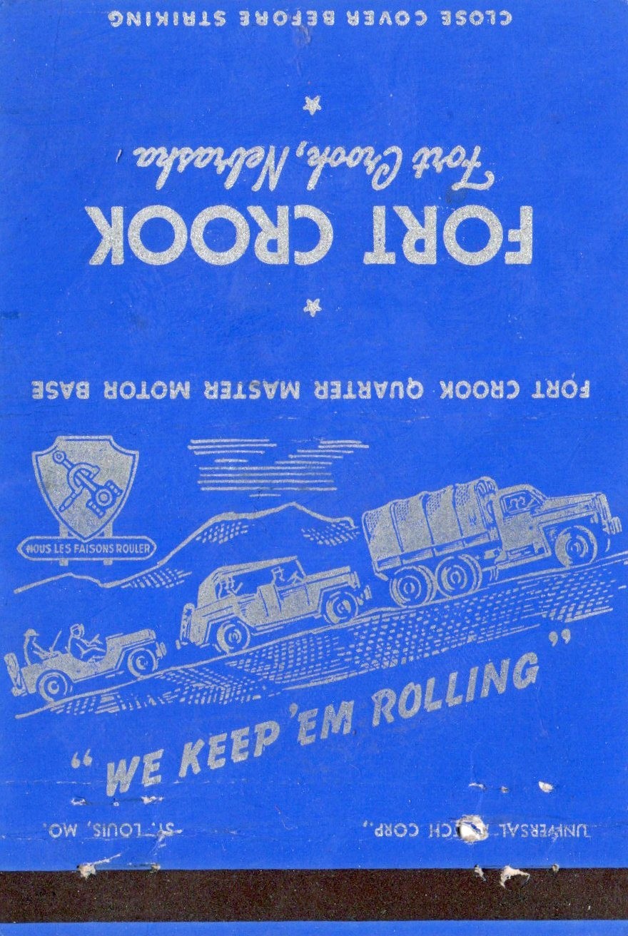 Vintage Matchcover Fort Crook Fort Crook Nebr