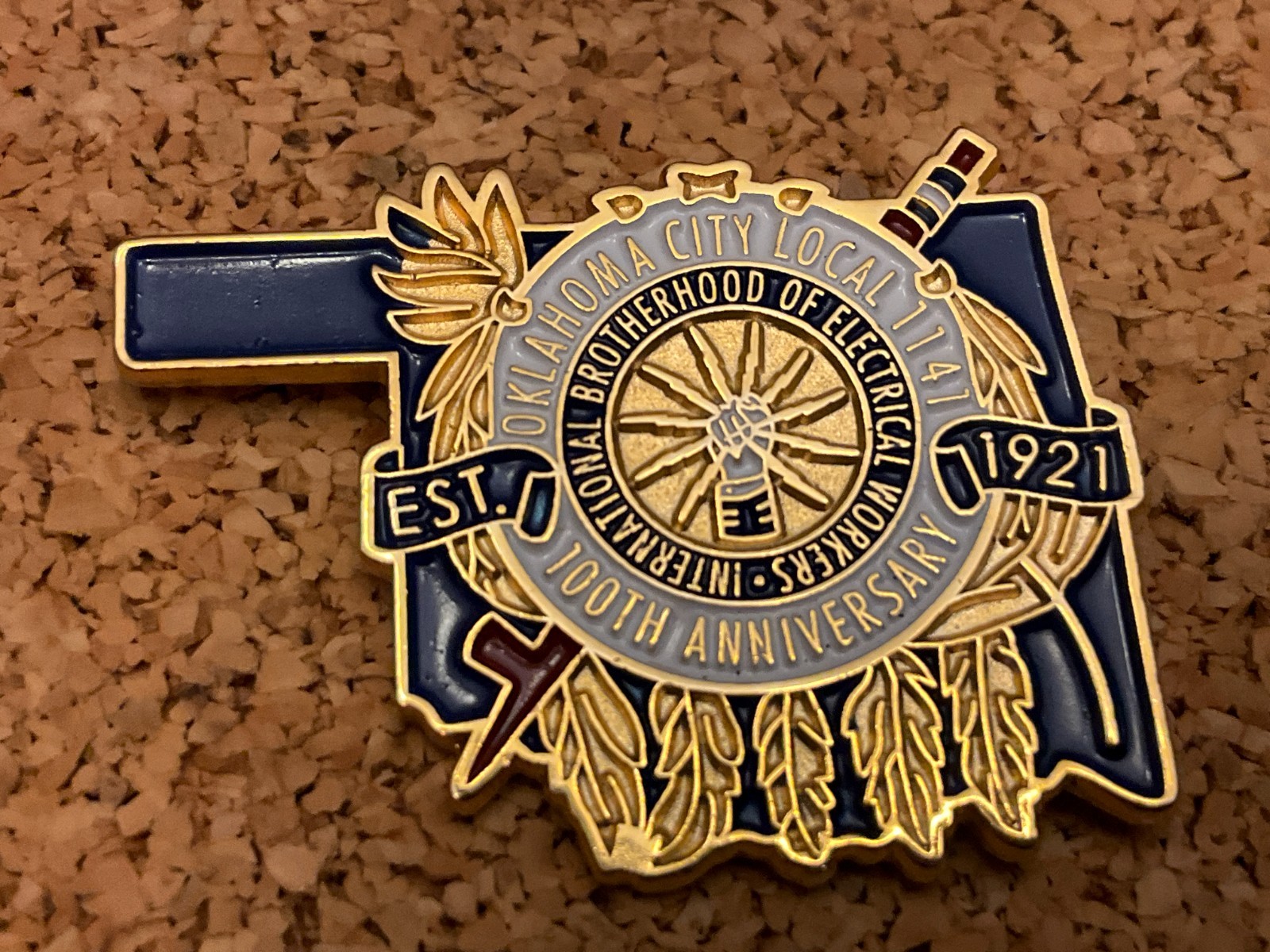 IBEW 100th Anniversary Pin Local 1141 Oklahoma City