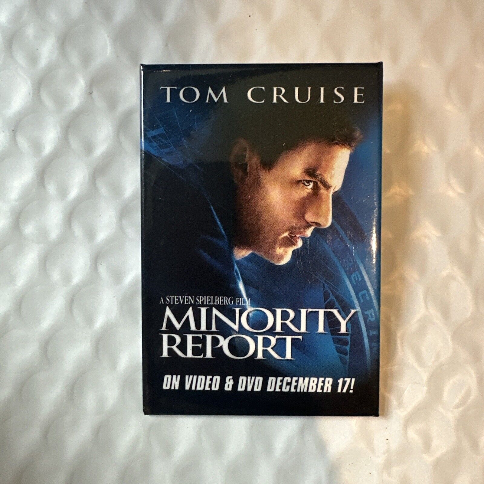Minority Report Tom Cruise Movie Video & DVD Promotional Button Pin Back Promo