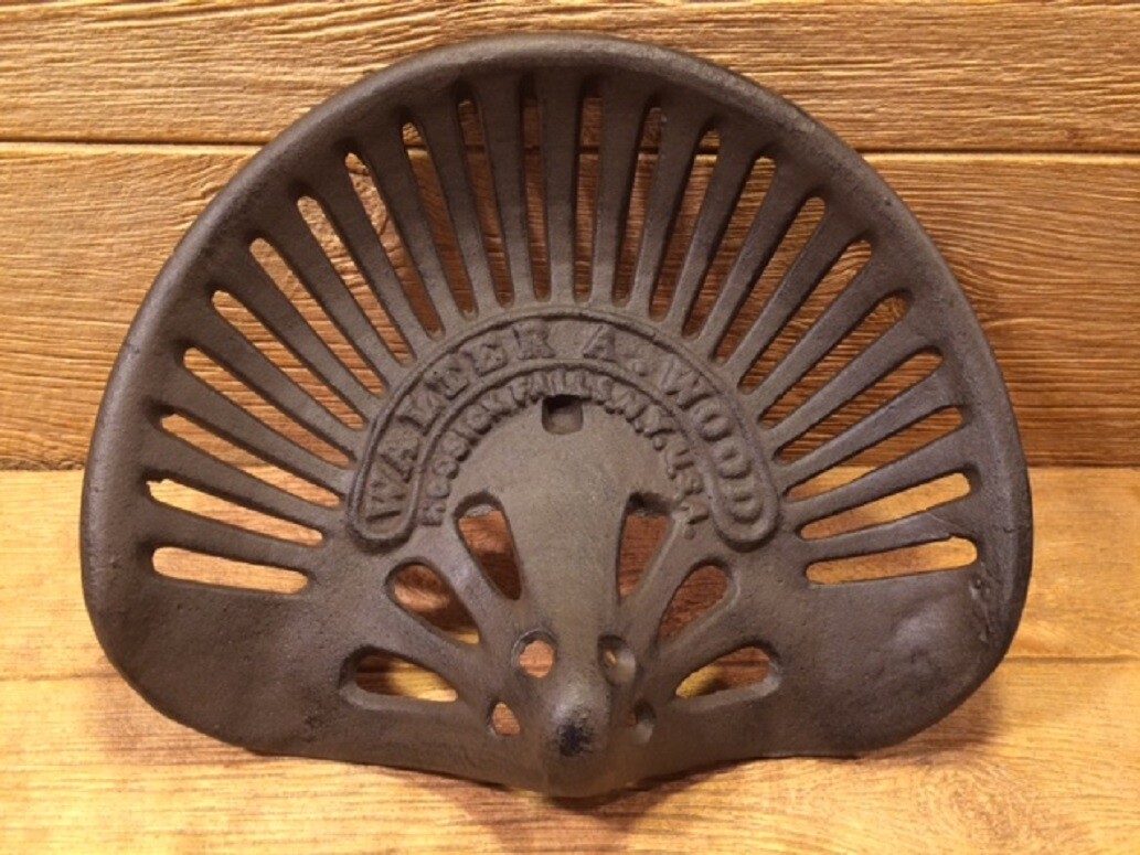 WALTER A WOOD Replica Cast Iron Tractor Seat 16 1/2 wide 0339