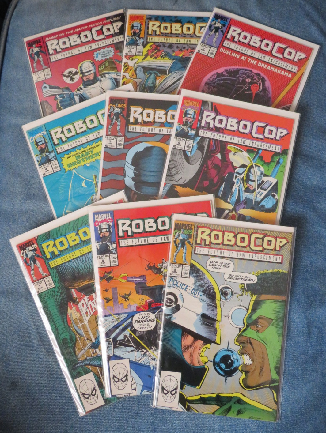 Robocop #1-9 Marvel Comics 1990 Lot of 9 Comics Bagged/Boarded