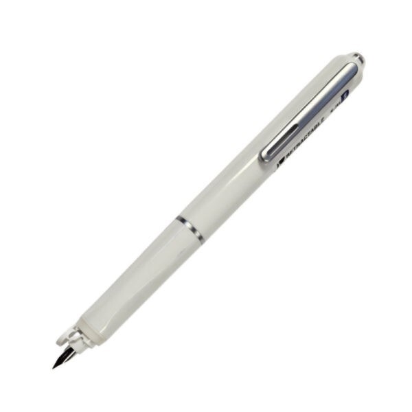 Writech Retractable Fountain Pen Fine Nib White Barrel Blue Ink Office School