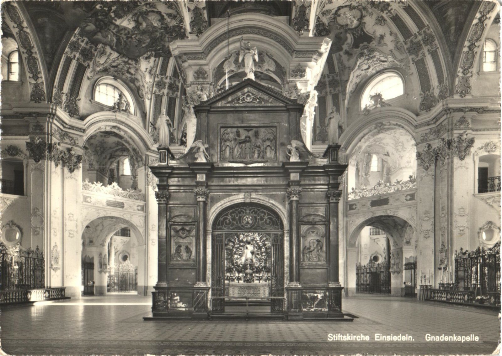 Einsiedeln Switzerland Stiftskirche Gnadenkapelle RPPC Real Photo Postcard