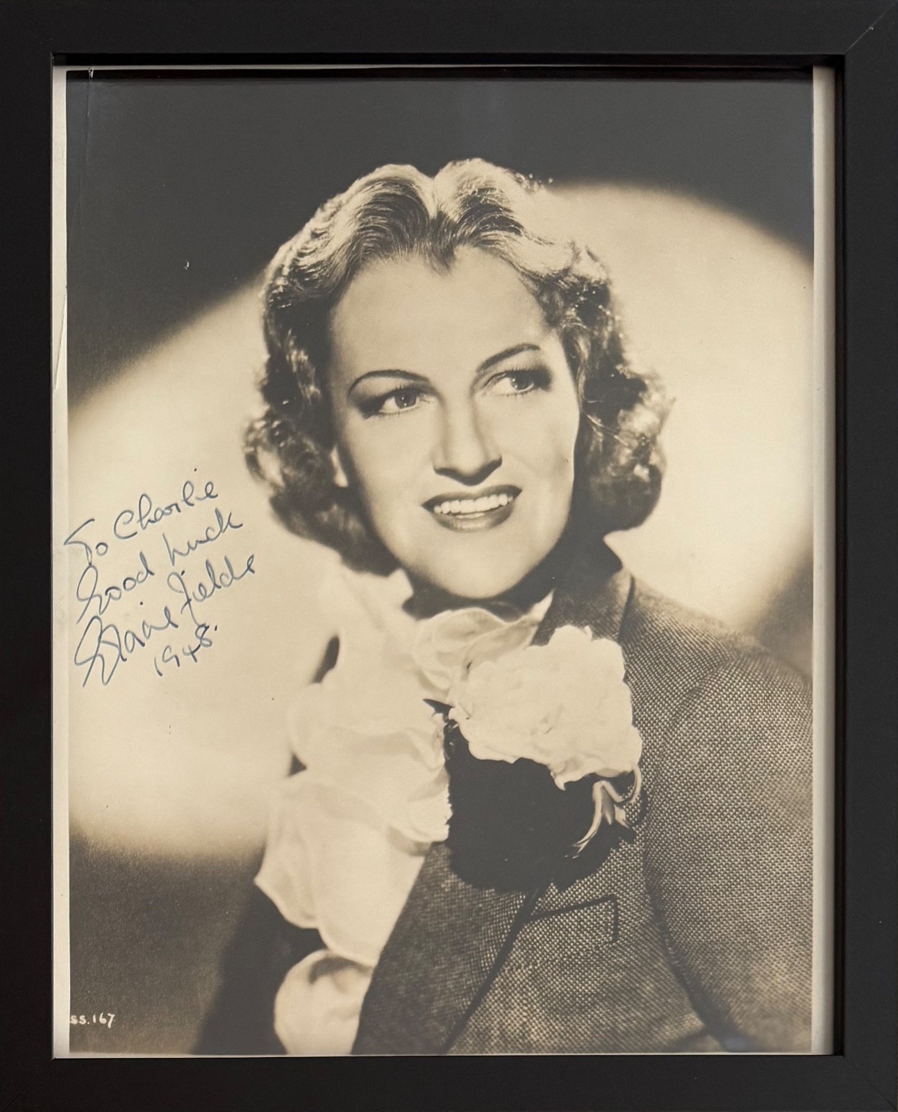 Gracie Fields, Famous British Actress, Framed 25x20cm Hand Signed Photo With COA