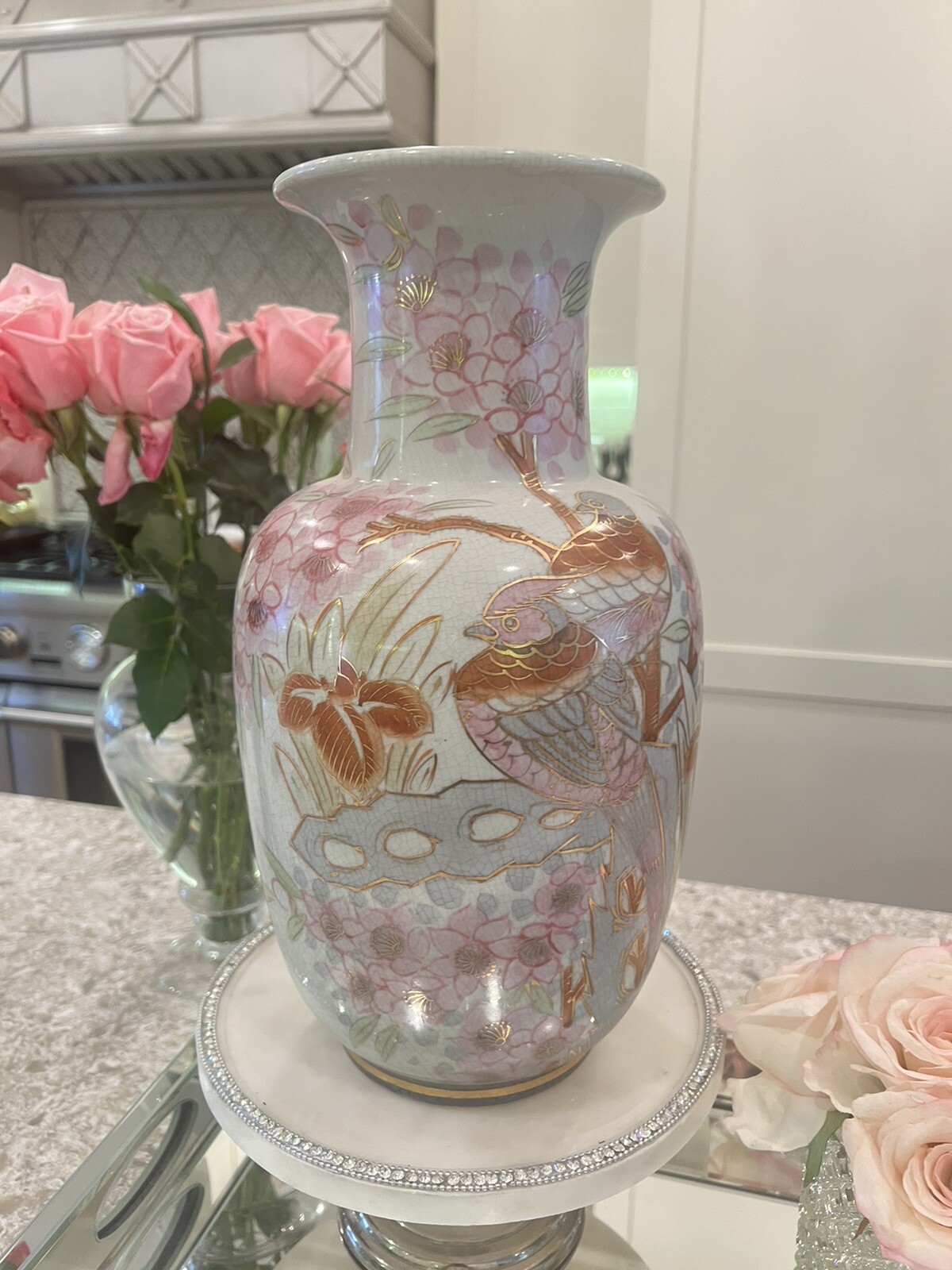 Vase Japan By Andrea Sadek Oriental Pink Chinese Vase Birds Porcelain Asian