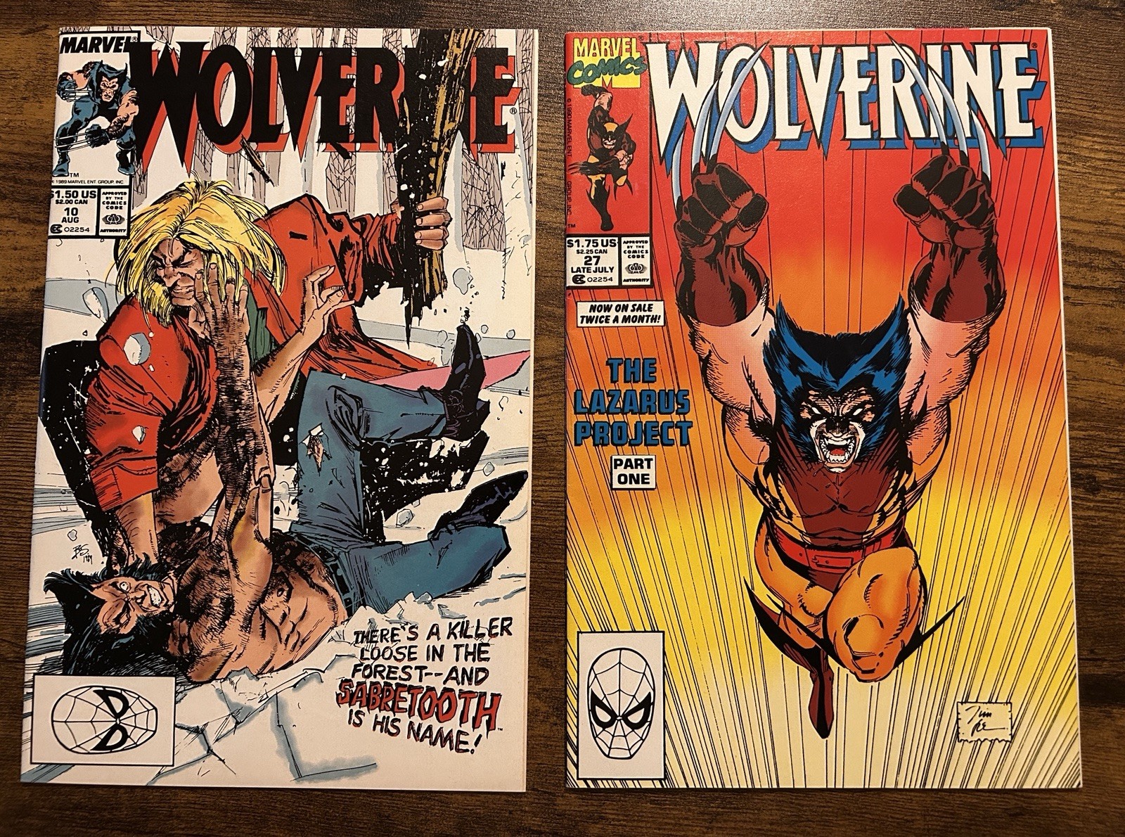 Wolverine #10 1989 And Wolverine #27 1990 - X-Men Comic Lot - Jim Lee - Marvel