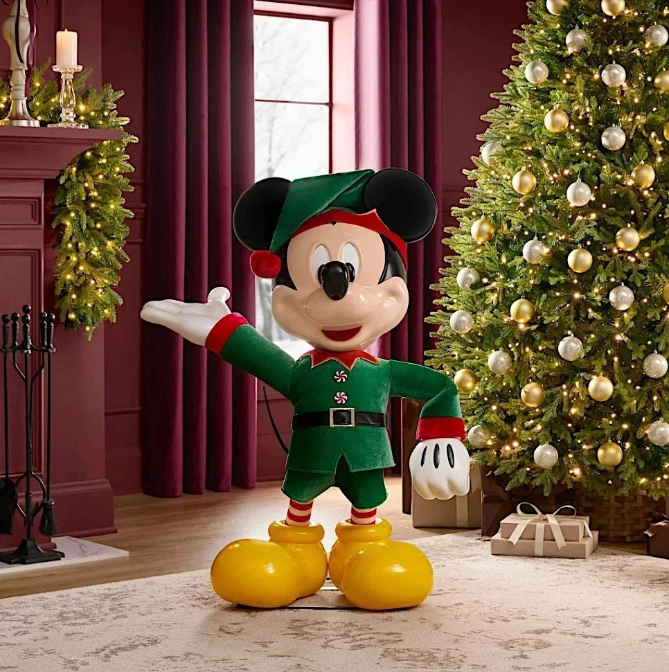 4 FT ANIMATED DISNEY\'S MICKEY MOUSE INTERACTIVE CHRISTMAS ANIMATRONIC PROP