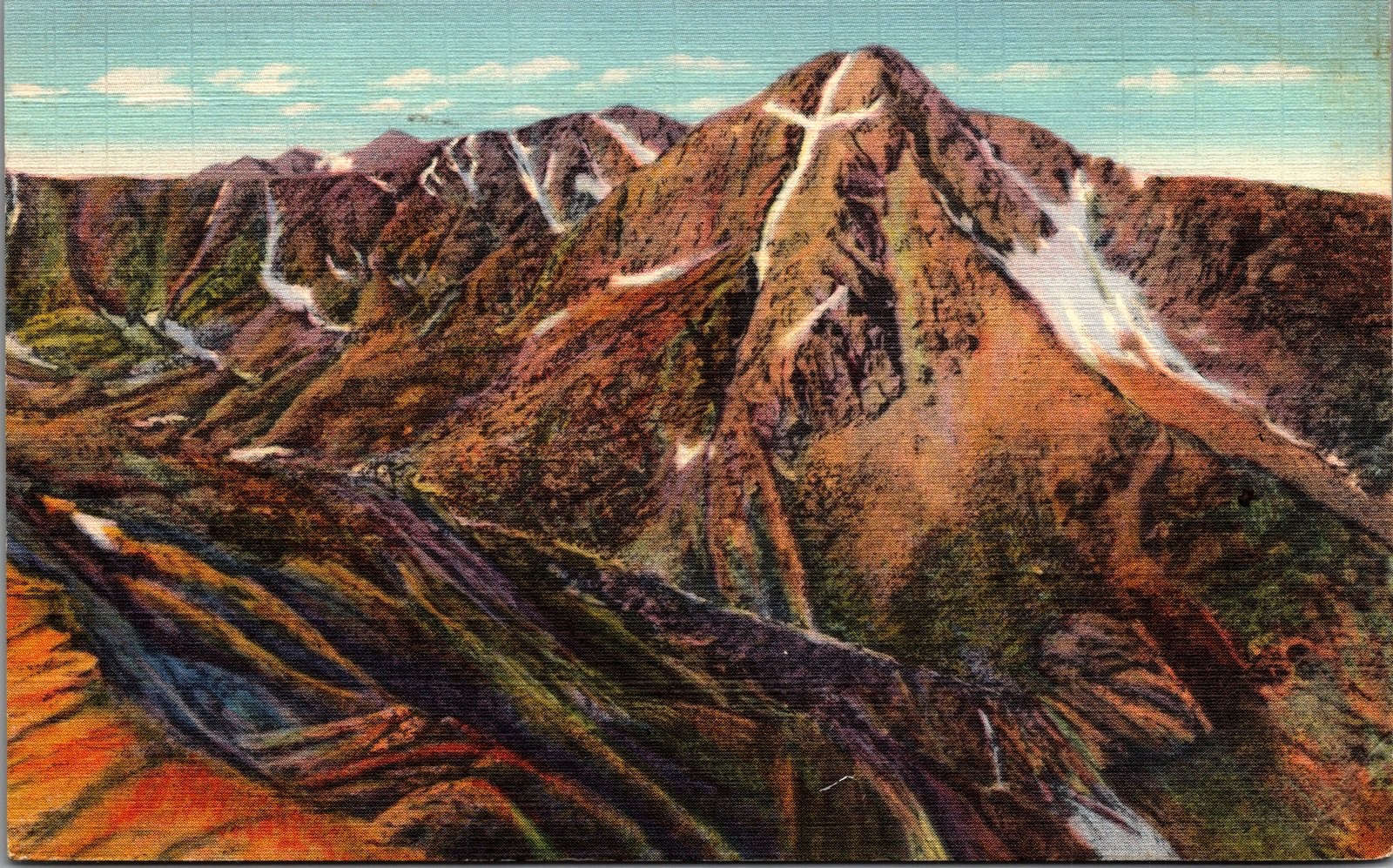1942 Mountain of the Holy Cross Colorado Linen Postcard Posted Longmont