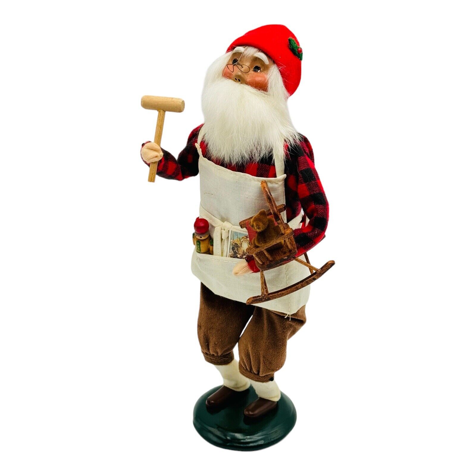 Byers Choice Christmas Caroler Santa Toy Maker Rocking Chair Bear Figurine VTG