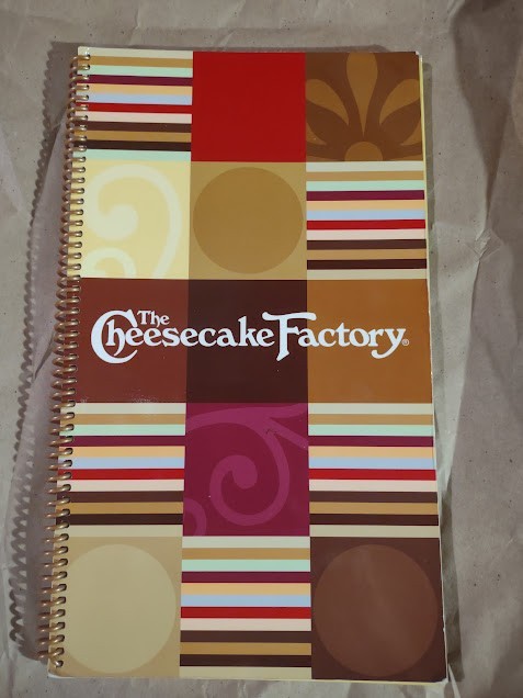 The Cheesecake Factory Restaurant Menu Spiral-Bound Softcover Laminated 2015 Yum