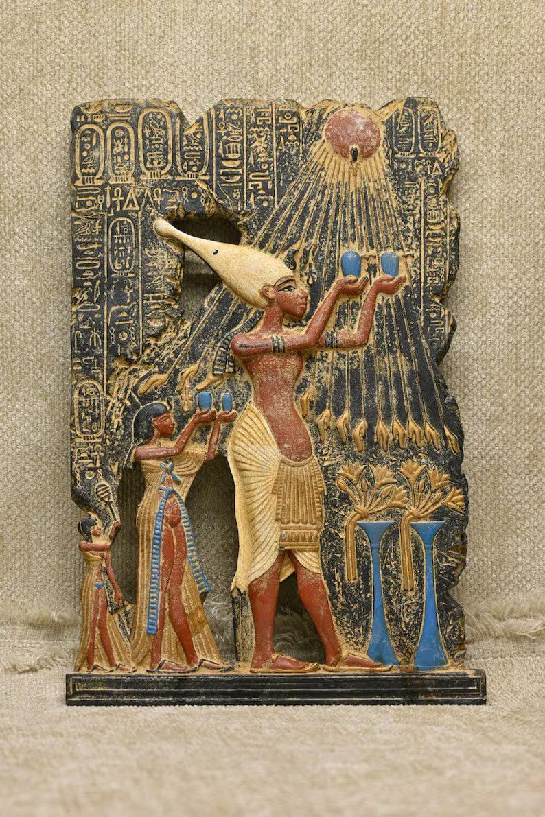 Rare Pharaonic Stela King Akhenaten Authentic Ancient Egyptian Artifact 1336 BC Rare Pharaonic Stela King Akhenaten Authentic Ancient Egyptian Artifact 1336 BC