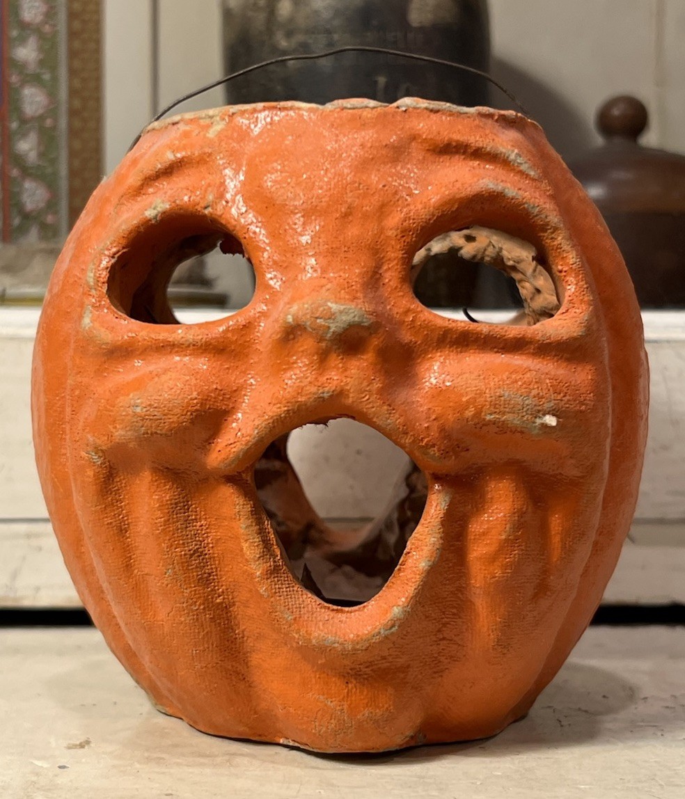 Vintage Paper Pulp Halloween Double Sided Choir Boy Jack O\'Lantern 4 1/2”