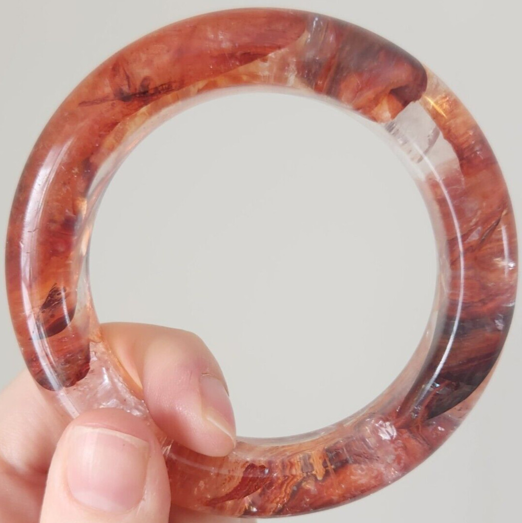 Red Fire Quartz Bracelet Bangle Crystal Gemstone Beautiful Reiki Chakra Reiki