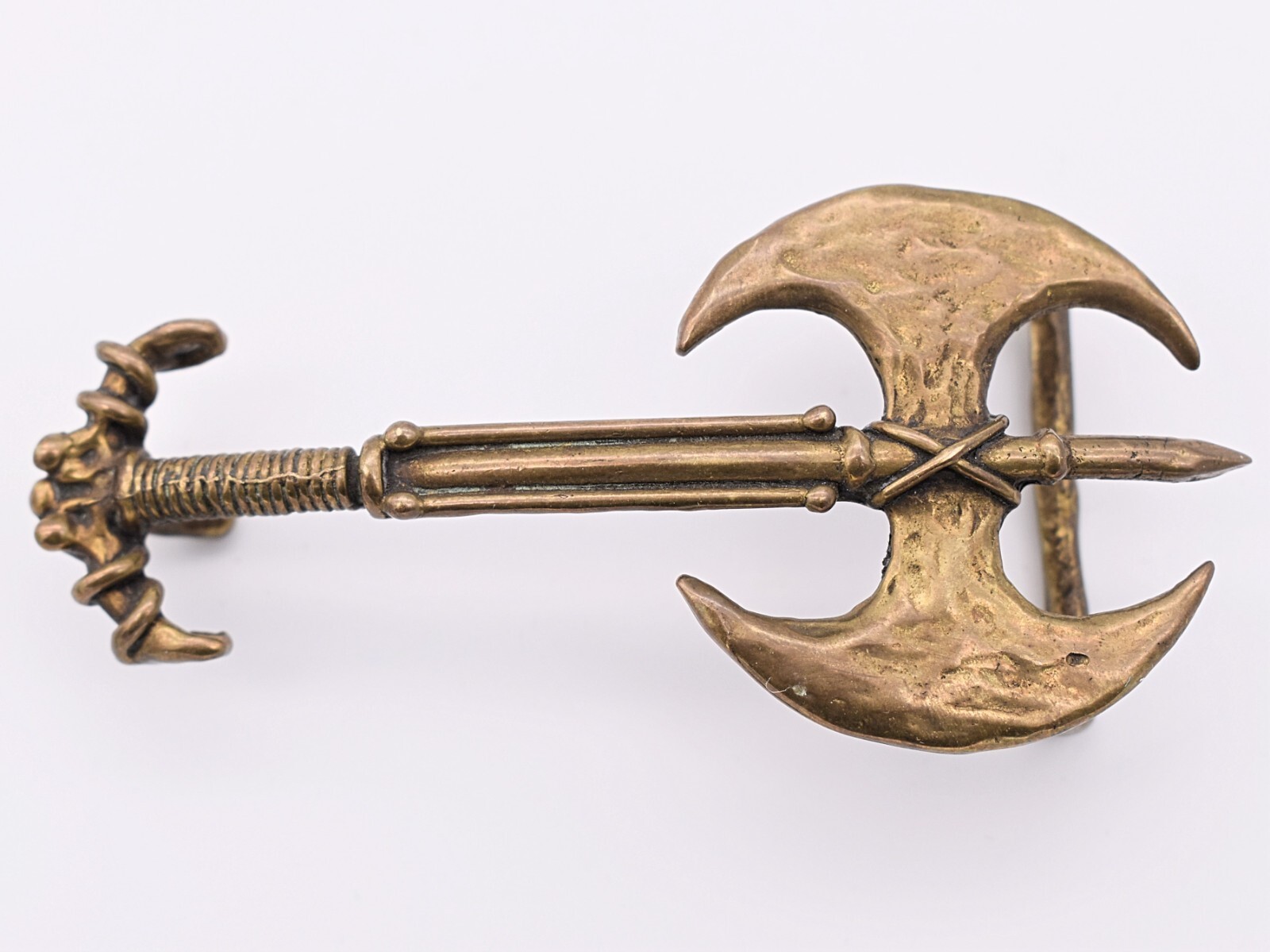 Ivar Hyden Battle Axe Viking Norse Warrior Solid Brass 1970s Vintage Belt Buckle