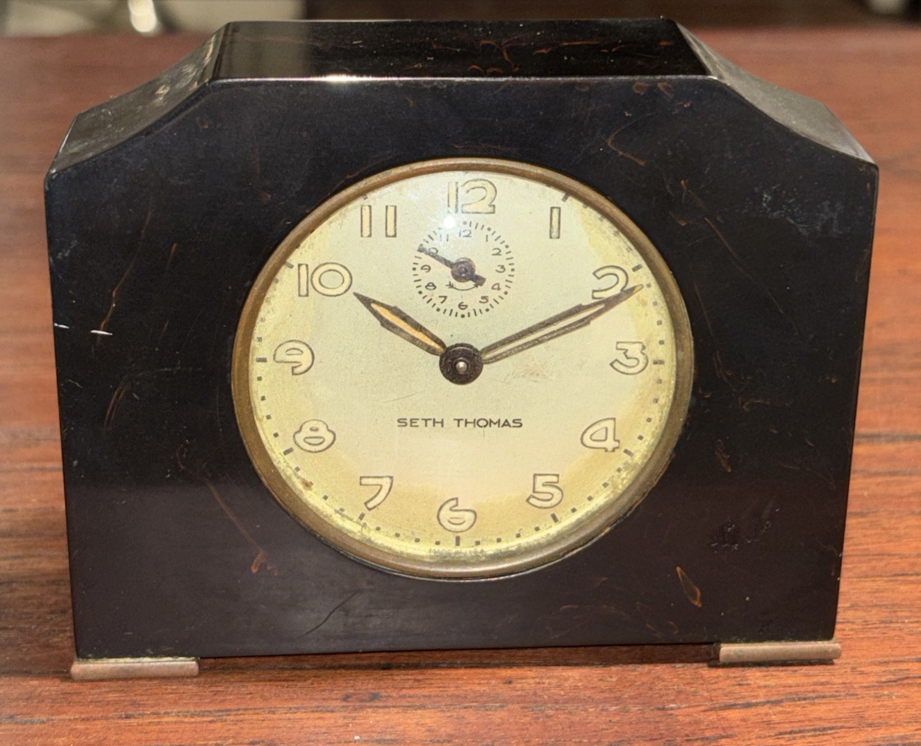 Vintage Seth Thomas Alarm Clock Bakelite Body not working 4 parts 524 grams