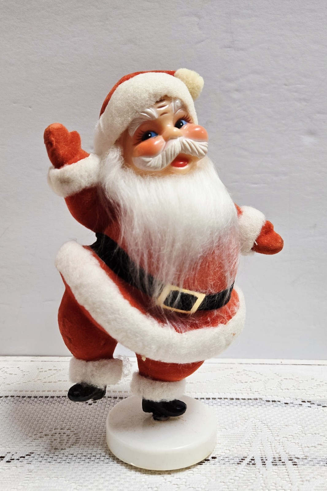 Vintage Mid Century Dancing Santa Claus Figure Christmas Decoration 