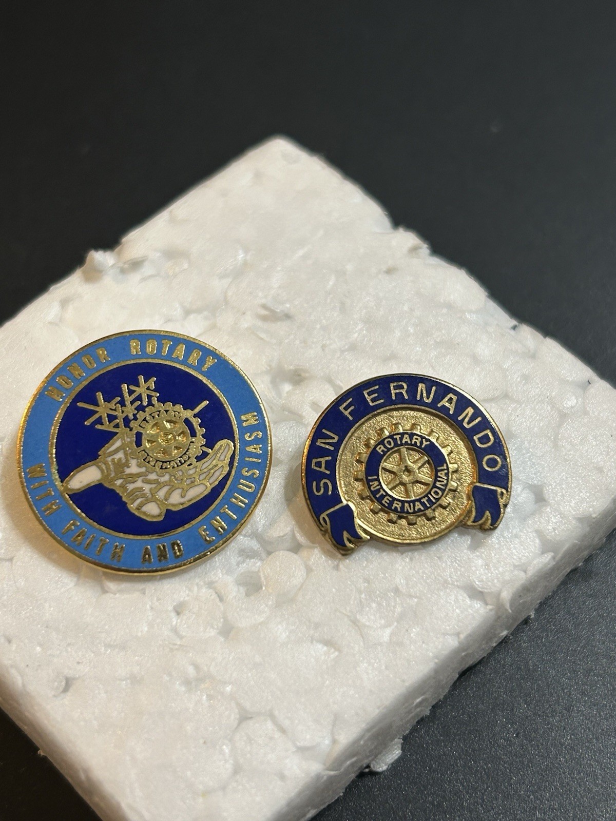 Vtg Rotary International San Fernando Lapel Pin & Rotary Pin both  very nice
