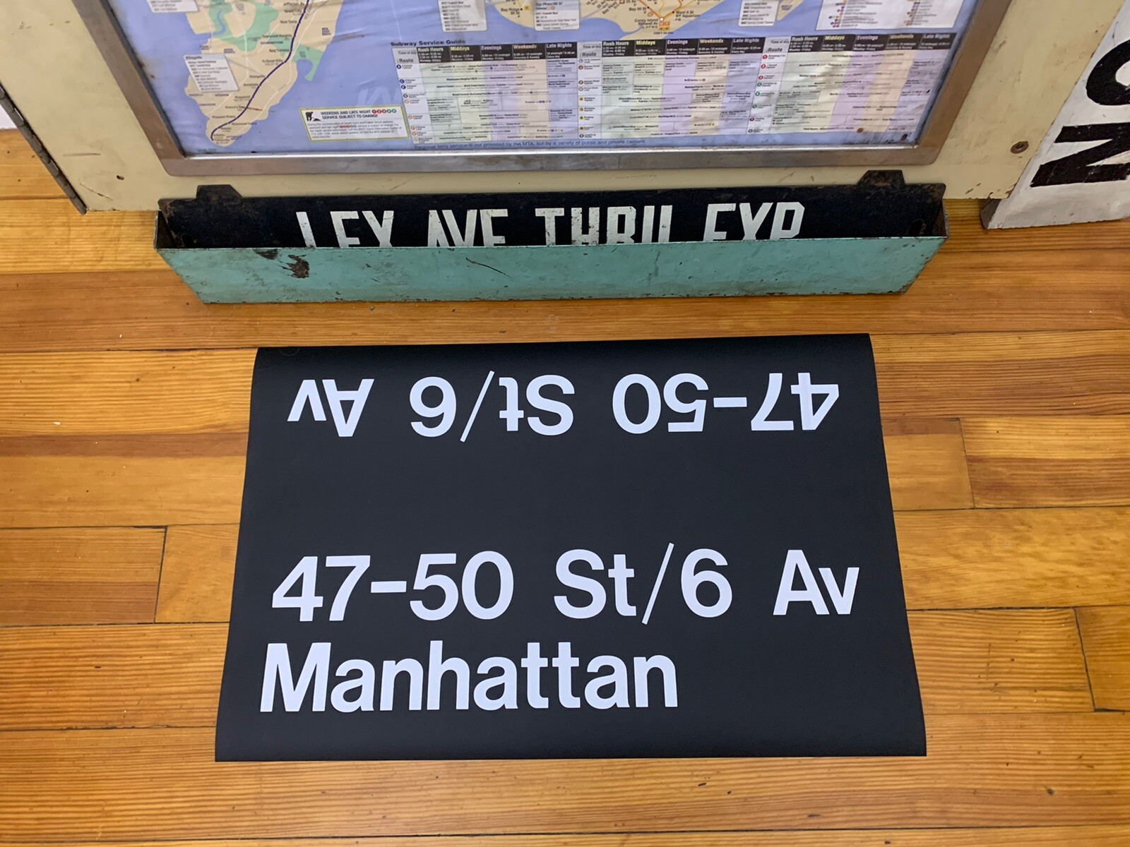 NY NYC SUBWAY ROLL SIGN 47th-50th STREET 6TH AVENUE BROADWAY ROCKEFELLER CENTER