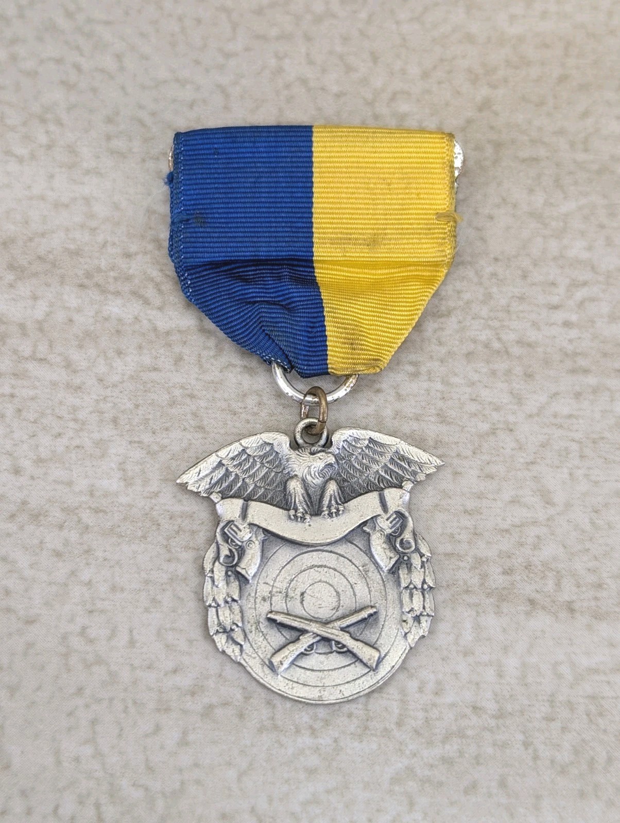 Vintage American Sterling Silver Rifle Marksmanship Award Medal Legion Balfour C