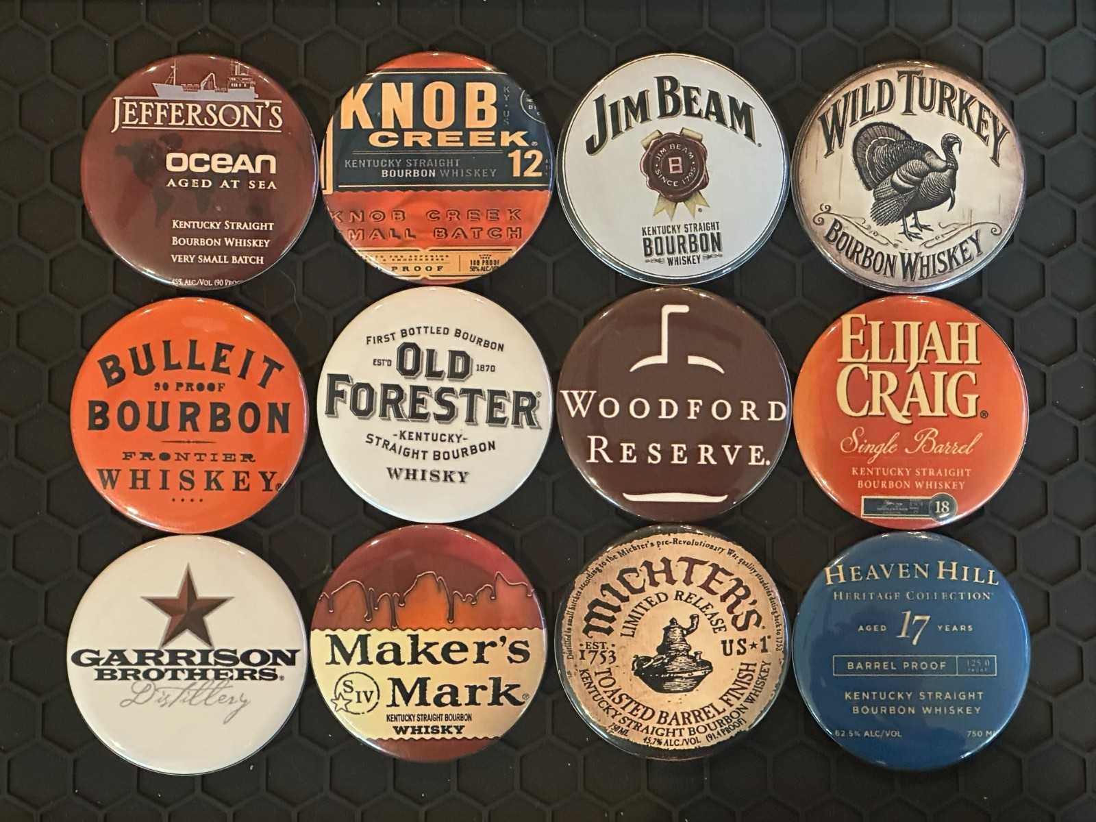 Bourbon Michters Old Forester Fridge Magnets 2 1/4” ToolBox Magnet Set Of 12