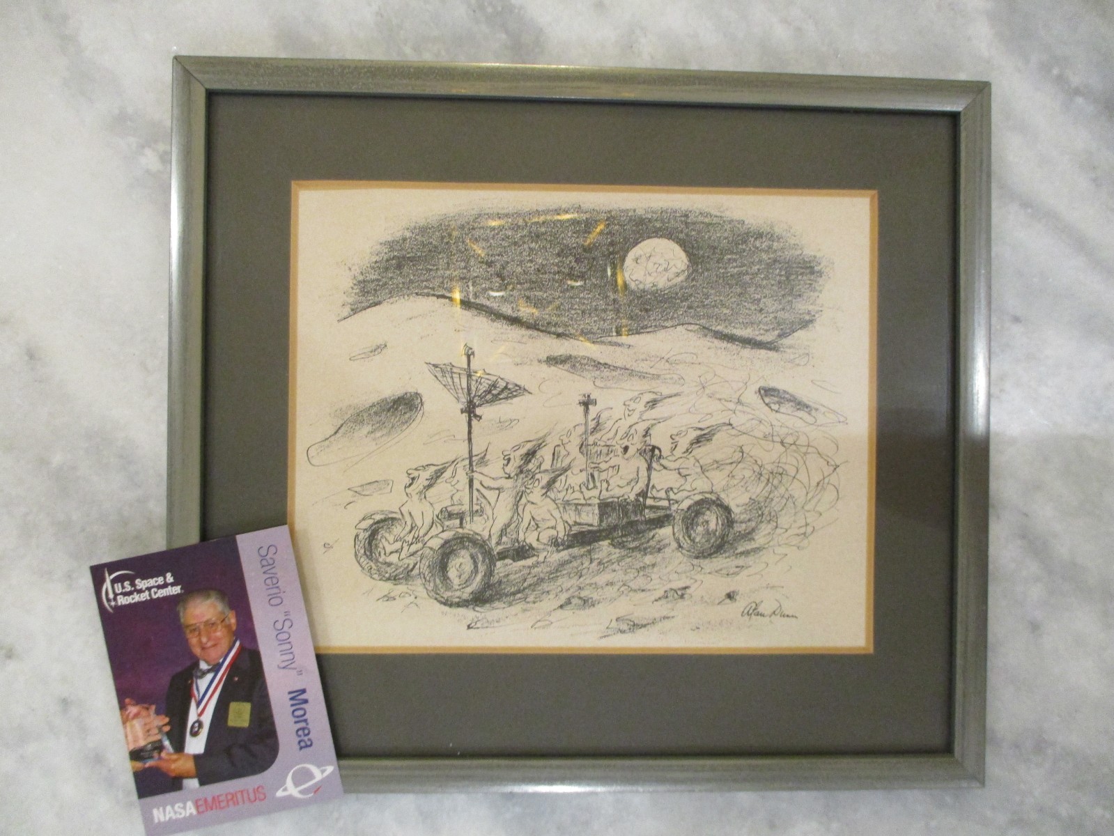 NASA APOLLO MOON BUGGY ORIG 1971  ALAN DUNN CARTOON ART PRINT THE NEW YORKER-LRV