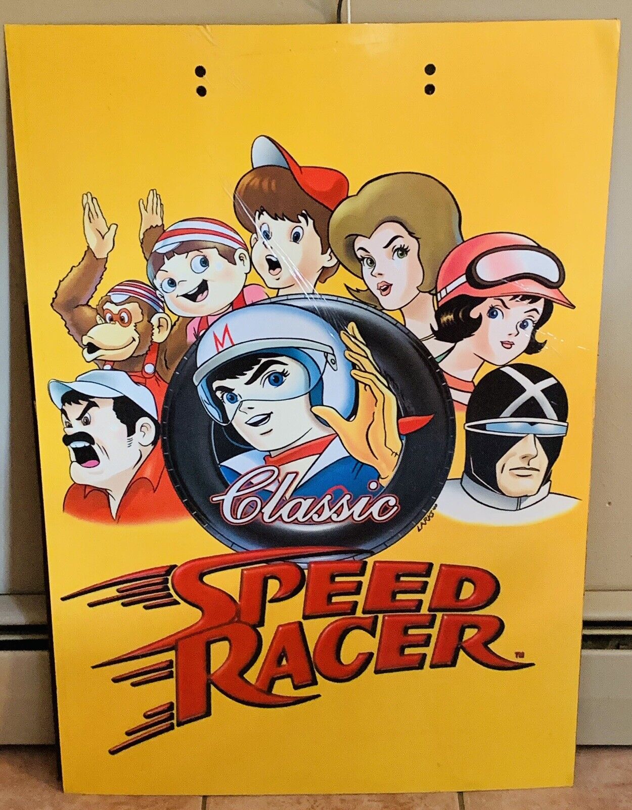 CLASSIC SPEED RACER Aluminum Adhesive Poster Decal Sign MATCO TOOLS L.E. 35x24”