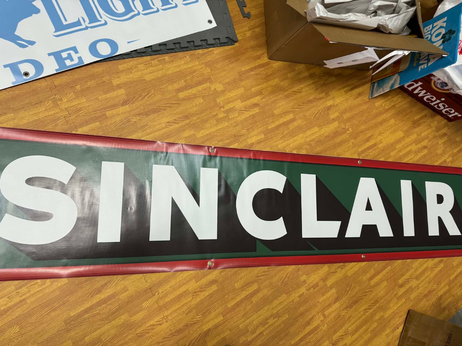 Sinclair Gasoline Extra-Large Garage Banner – 94” x 20” Vintage Dino Gas Station