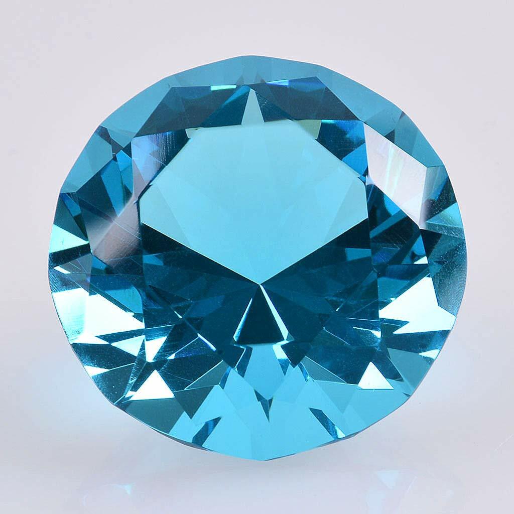 5\'\' / 120mm Glass Diamond Shaped Paperweight Home Office Wedding Decoration Gift