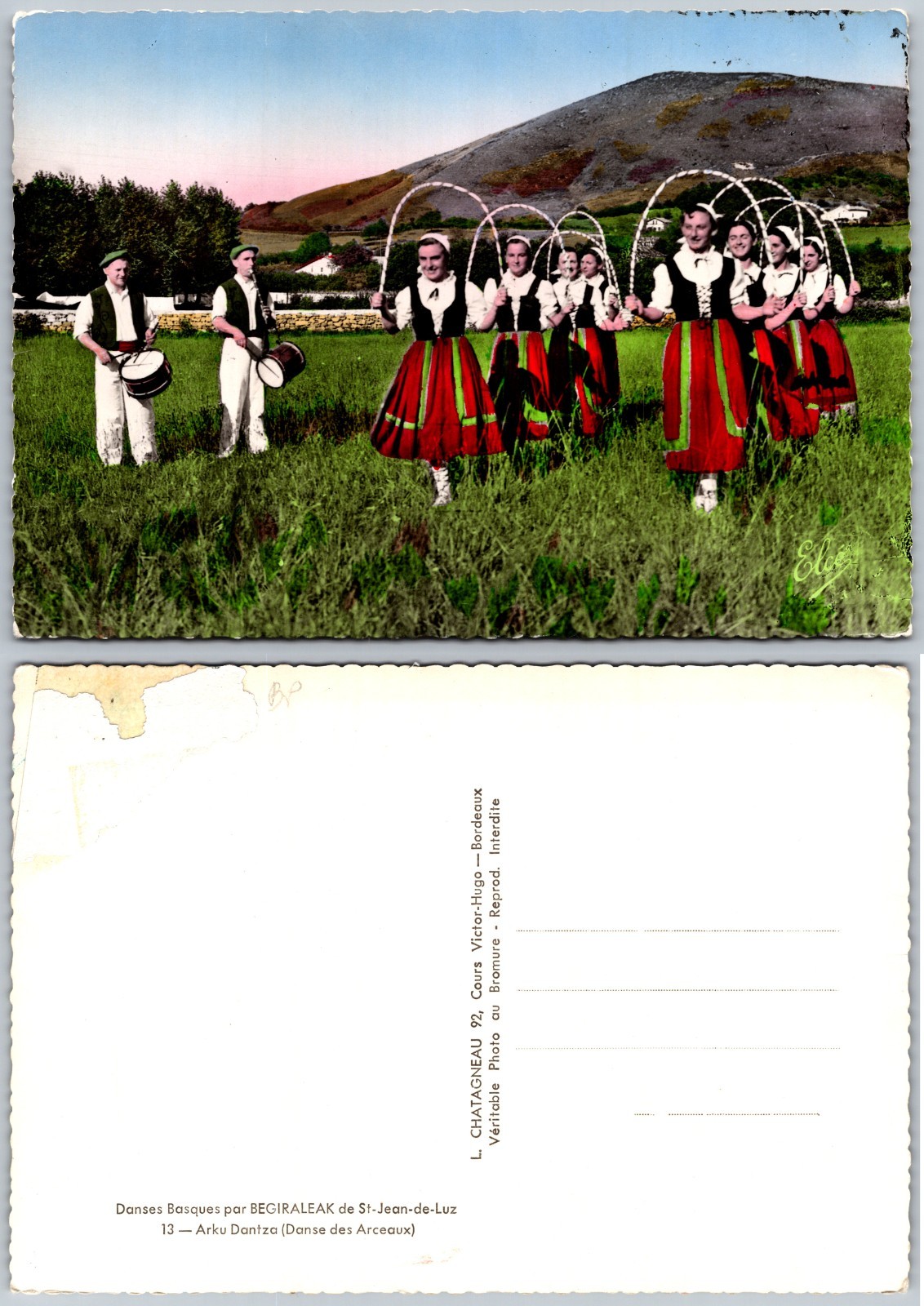 Continental Saint Jean De Luz Basque Dance Postcard