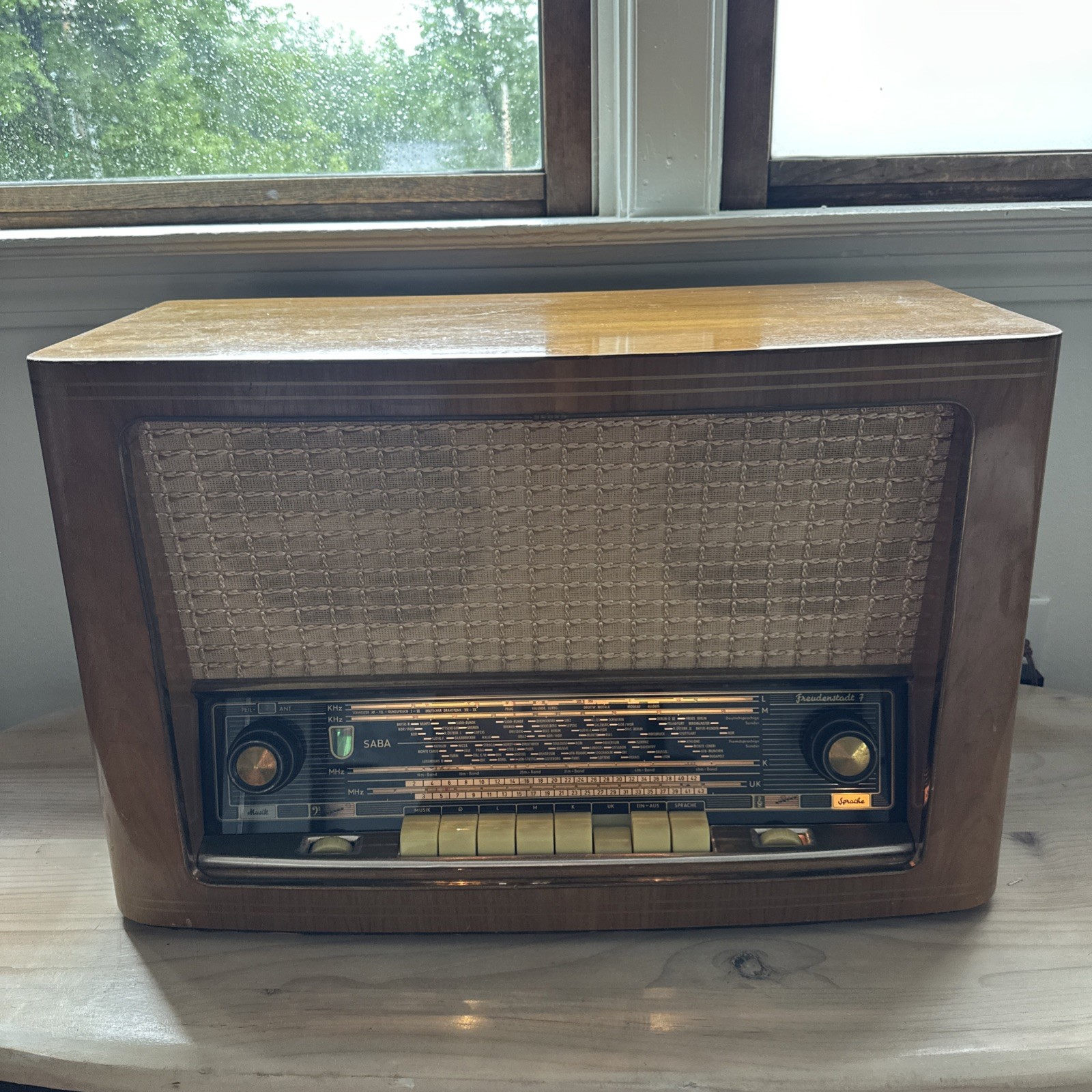 SABA Freudenstadt 7 1956 German Tube Radio Working AM/FM/SW Auto + Manual Tuning