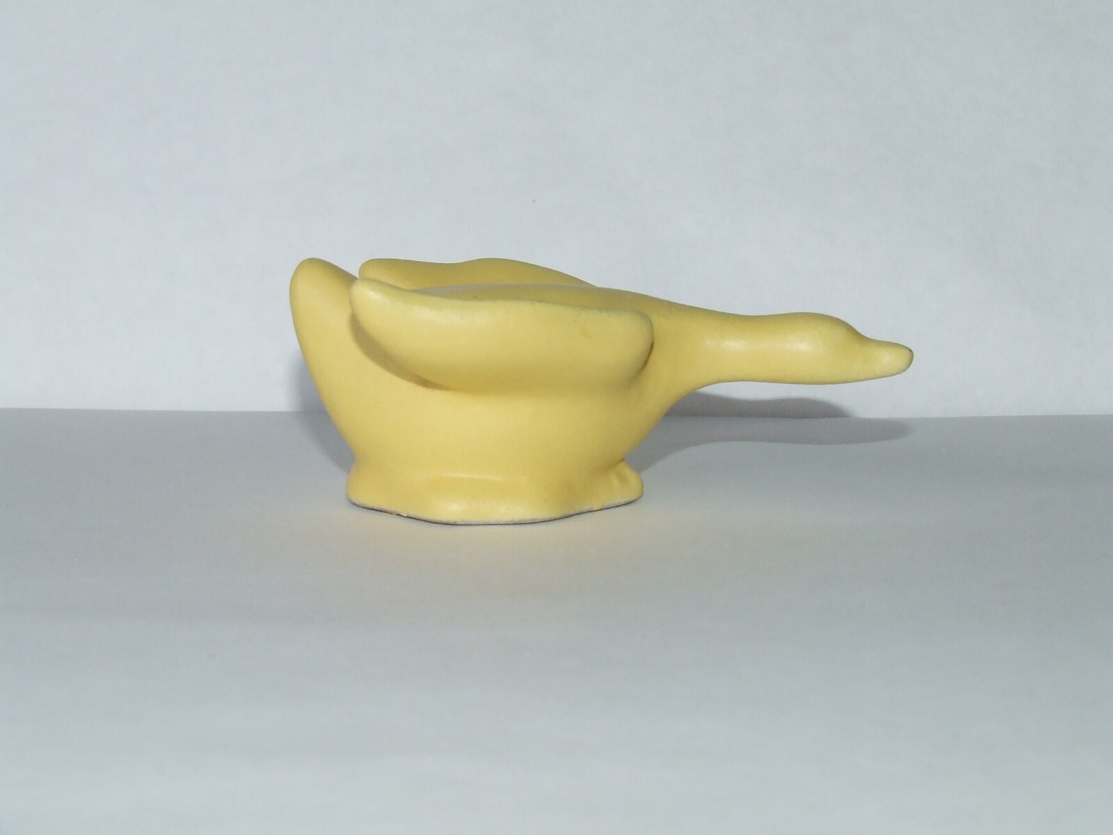 1930\'s Haeger Pottery Miniature Mini Matte Yellow Duck Goose Swan Figurine