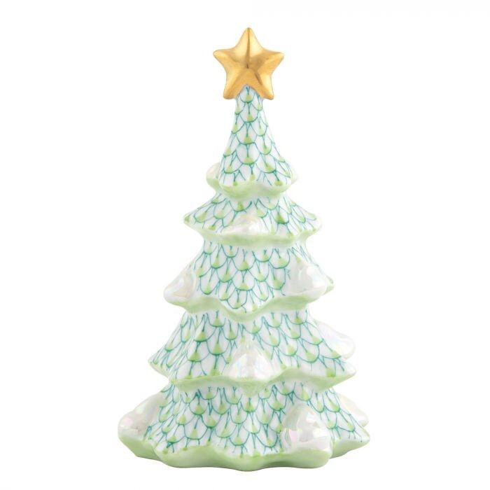 HEREND,  CHRISTMAS TREE, GREEN FISHNET,  #VHV-16171, BRAND  NEW, MINT & BOX