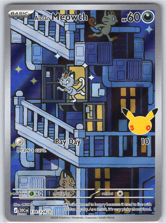 Alolan Meowth #139/128 Pokémon Card