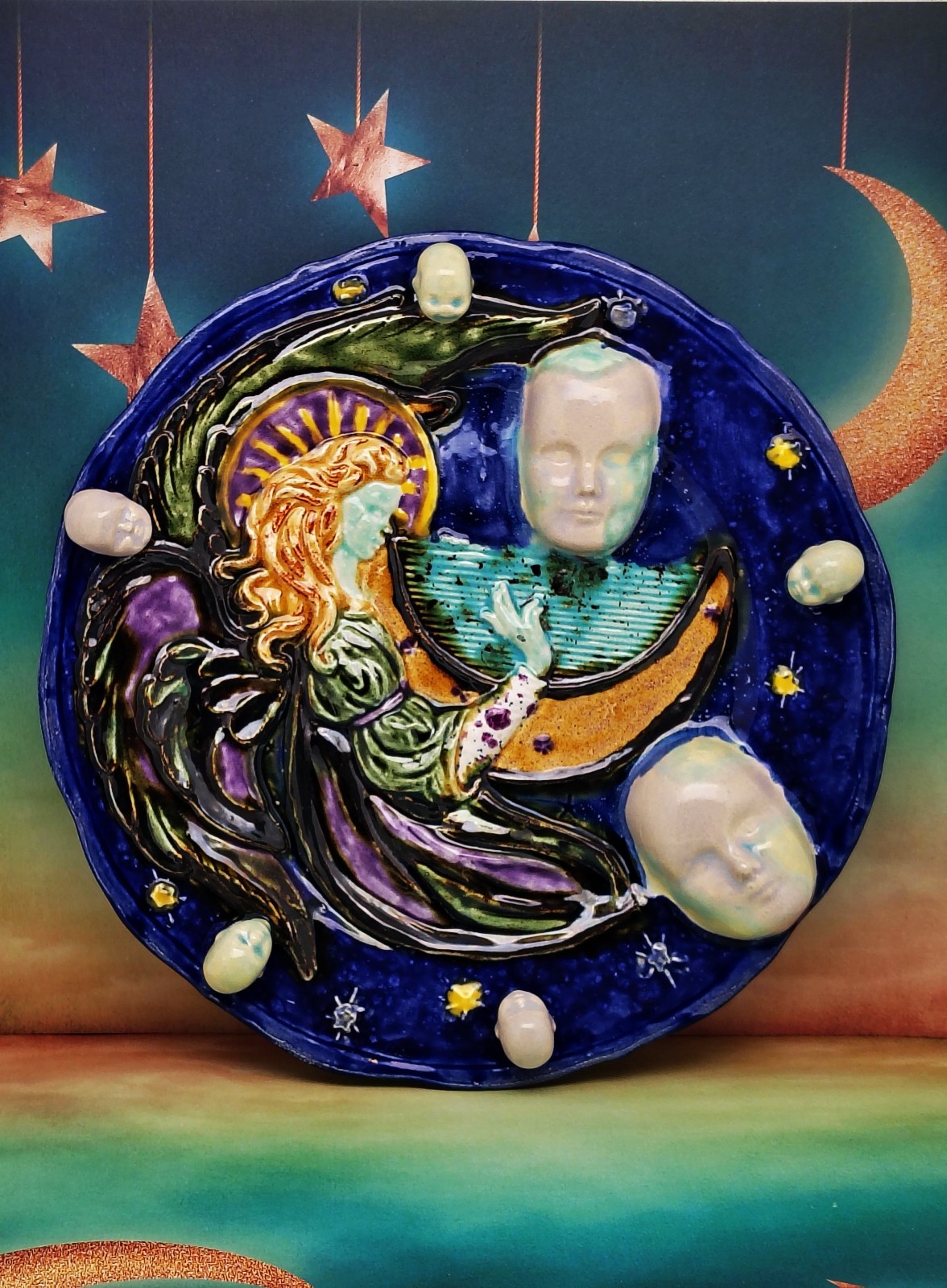 Heaven’s Melody, Hell’s Audience - Original Ceramic Handmade Celestial Plate