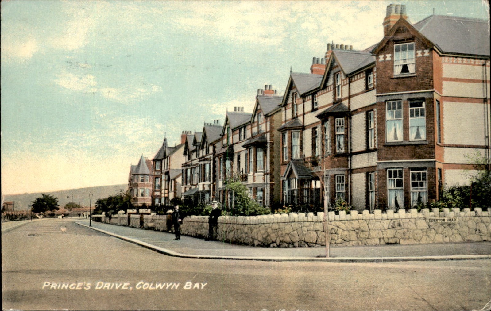 Colwyn Bay Wales Street View Princes Drive c1910s Vintage Postcard