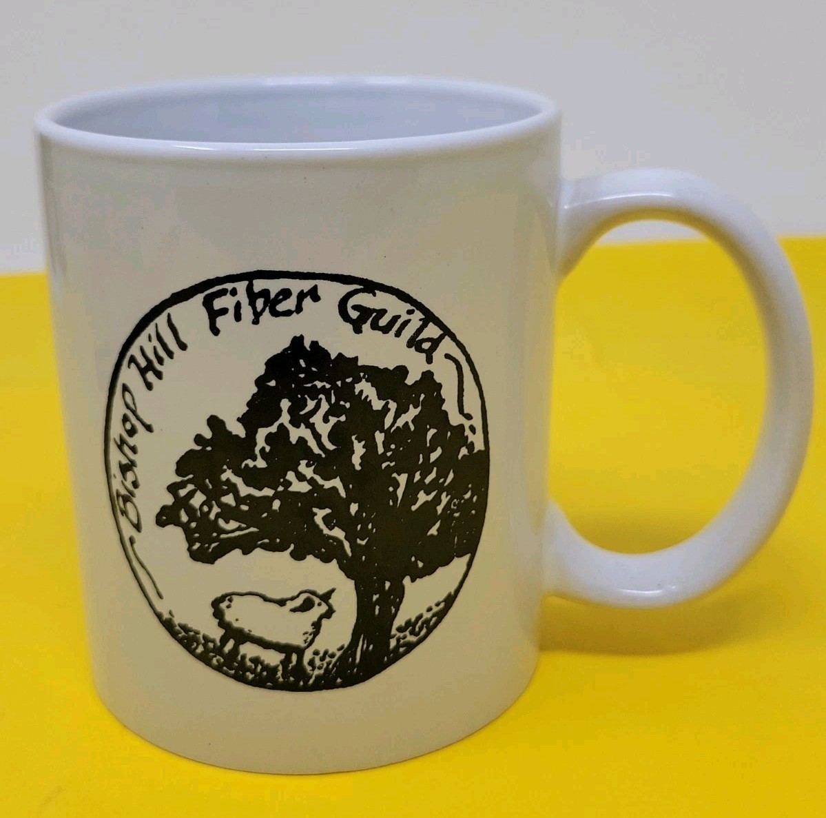 Vintage Bishop Hill Fiber Guild Ceramic Mug IL Charter Member Clara Mount RARE Vintage Bishop Hill Fiber Guild Ceramic Mug IL Charter Member Clara Mount RARE