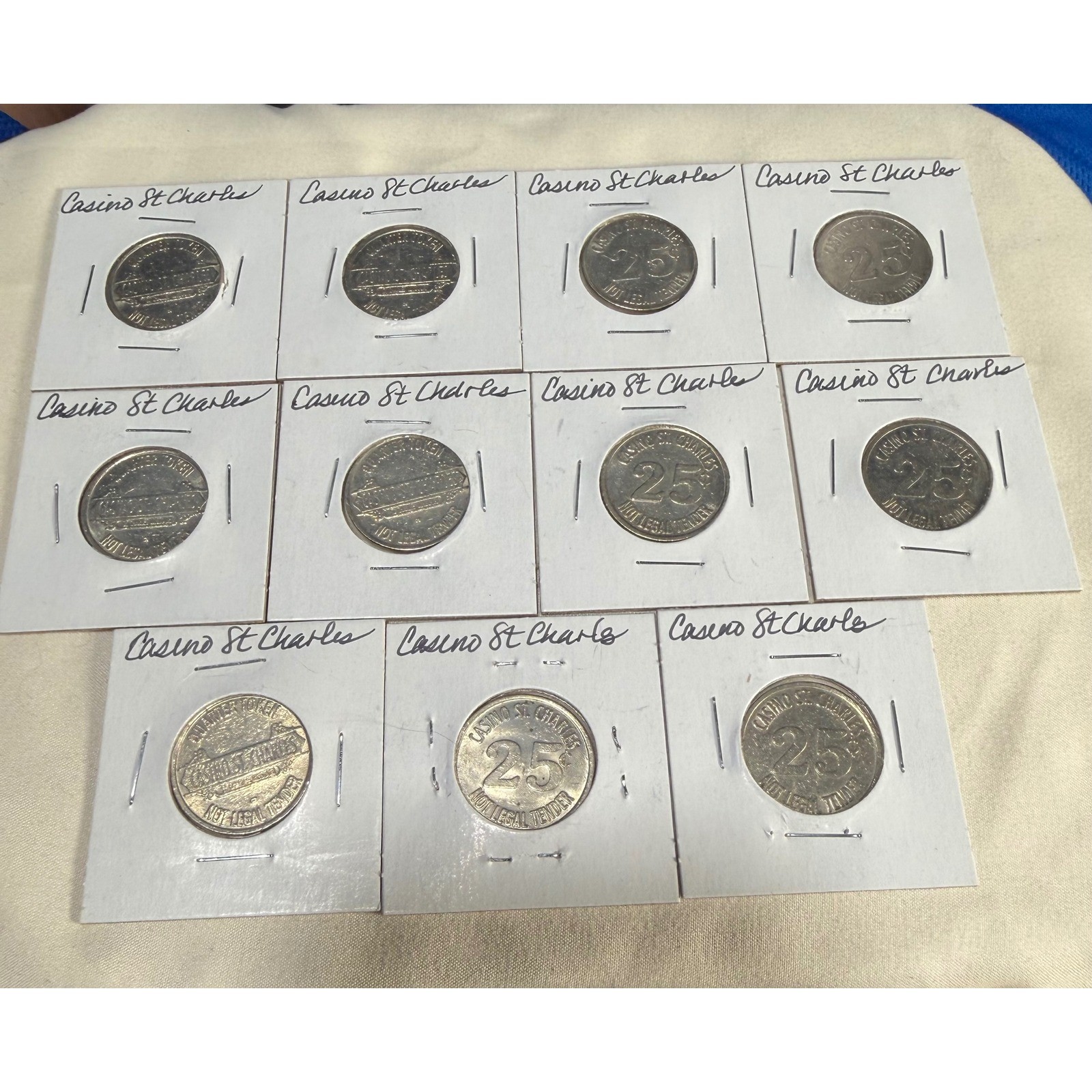 Lot of 11 Casino St Charles Missouri 25 Cent Quarter Slot Machine Tokens C212