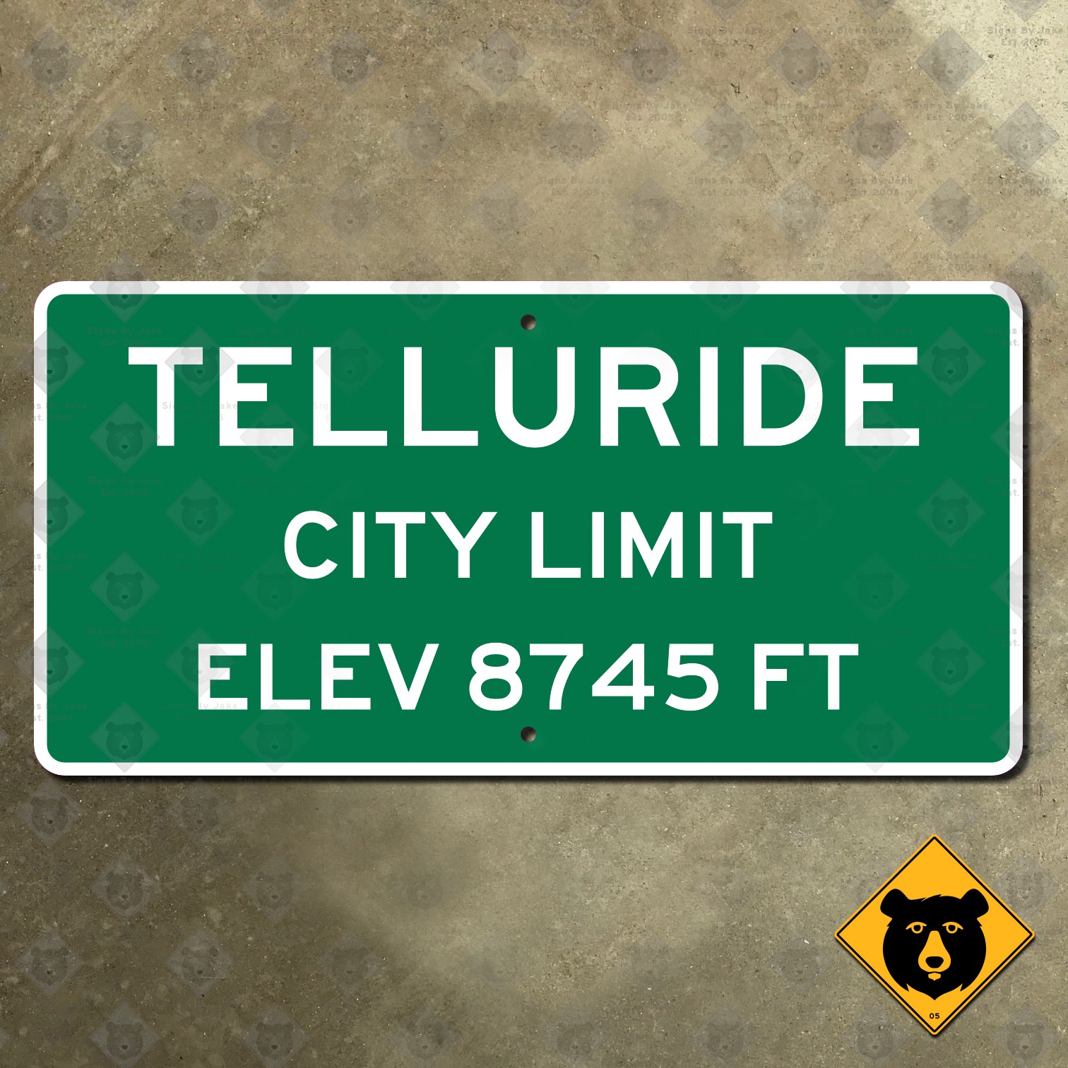 Telluride Colorado city limit highway road sign 16x8