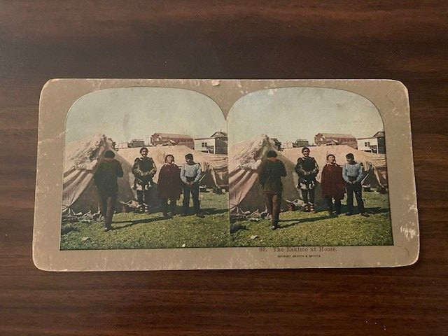 Stereoview ESKIMO AT HOME Griffith Stereoscope card 66. Stereoview ESKIMO AT HOME Griffith Stereoscope card 66.