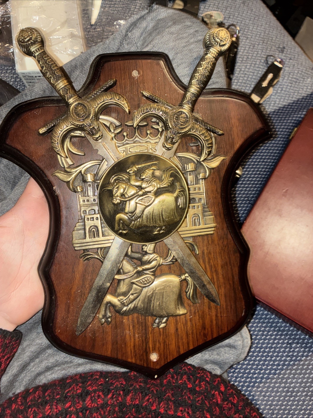 Vintage Toledo Spain Mini Crossed Swords Plaque