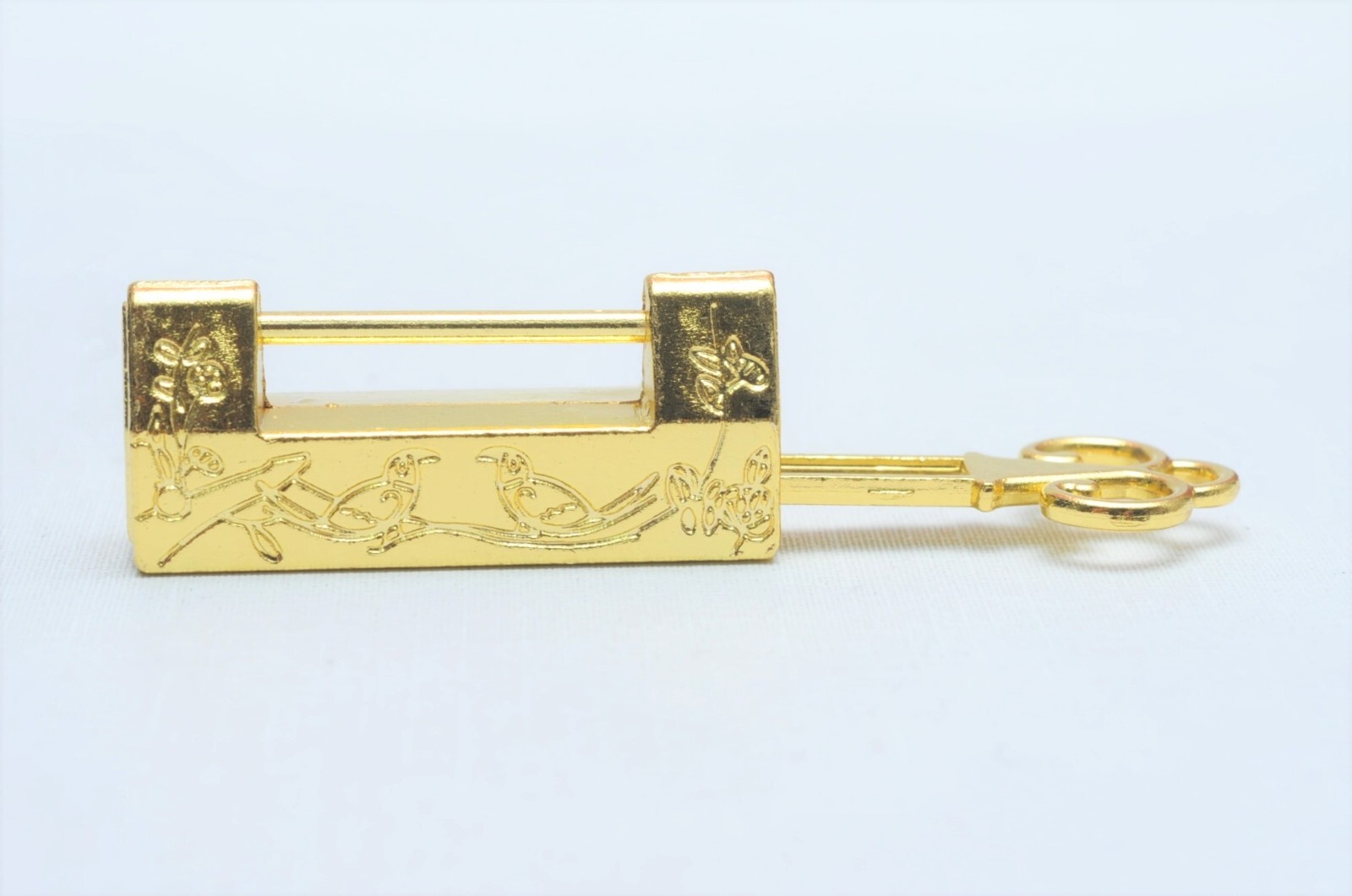 Vintage Small Brass Metal Lock With Key Lucky Gift