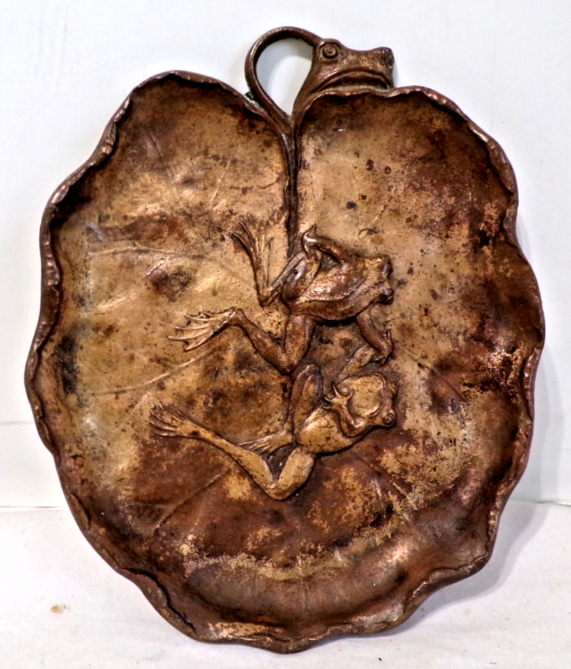 Vintage Gorham #0536 Bronze Lily Pad With Frogs Trinket Tray  - See Below - LT