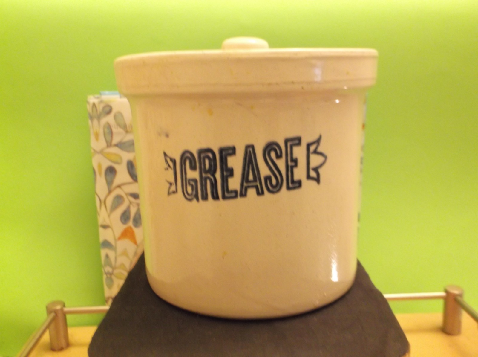 stoneware jar with lid / grease jar / crock stoneware jar with lid / grease jar / crock