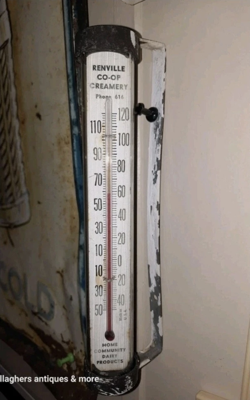 Vintage Advertising Thermometer Renville Co-op Minnesota Creamery Dairy