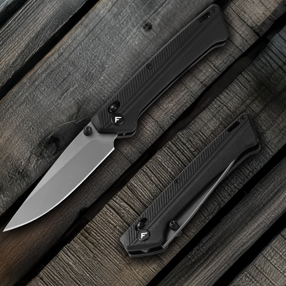 FLISSA Pocket Knife Folding Knife with D2 Steel Blade G10 Handle Shaft Lock USA