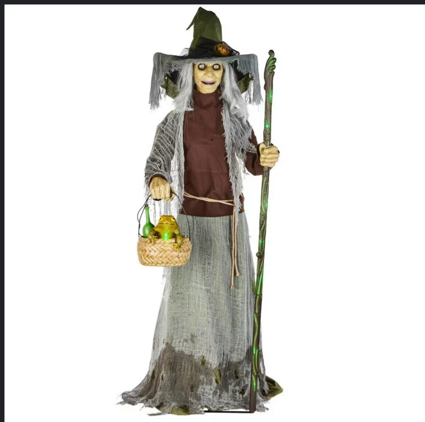 7 FT Home Depot Lethal Lily Witch Animatronic 2023 Frog Basket Box 