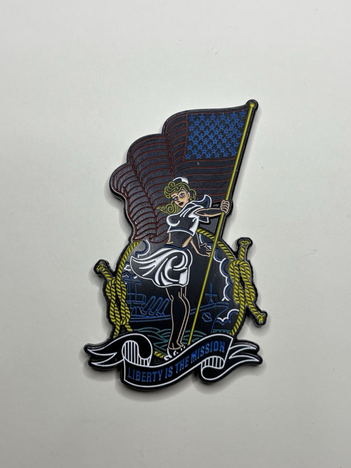 3” Navy Pride Pinup American Flag Challenge Coin