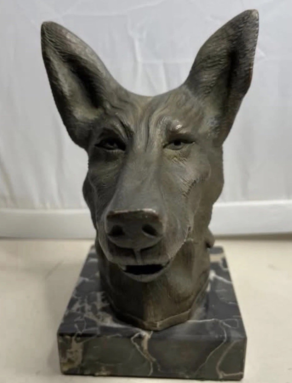 Vintage 1930’s ASPREY London Bronze Dog German Shepherd Alsatians Head Cool